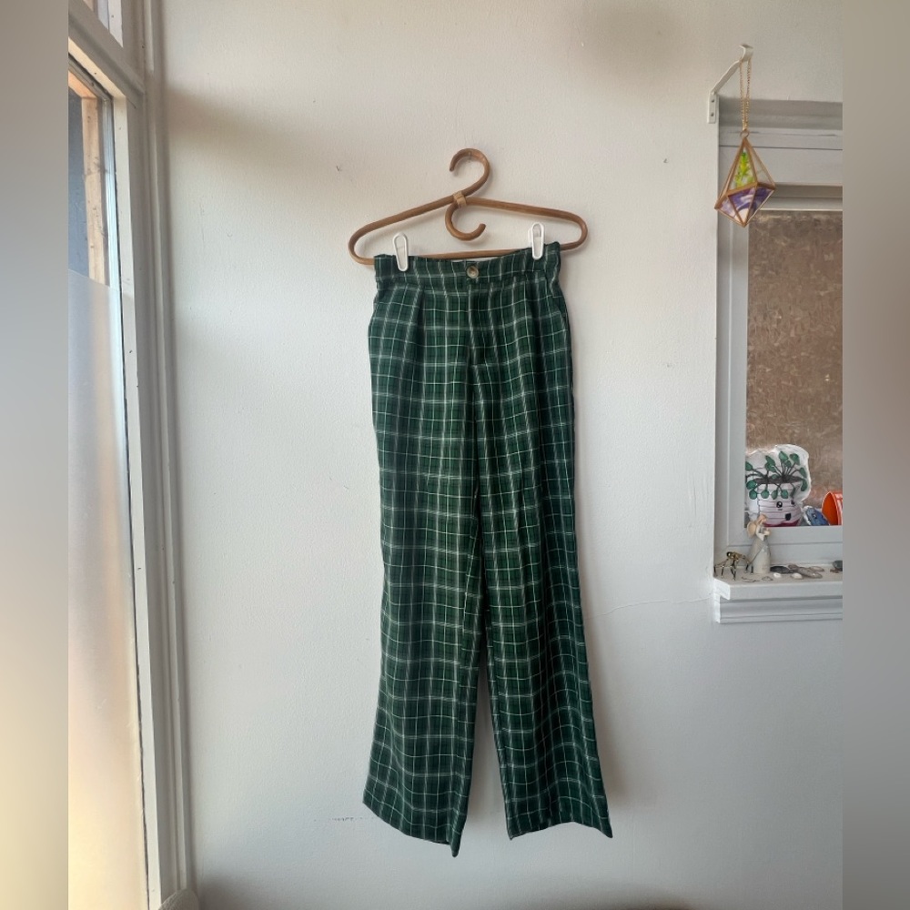 Green Plaid Pants